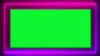 Glowing border Frame animation Green Screen with neon laser rays stock video
