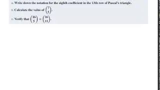 11MMC6E22 Working with binomial coefficients