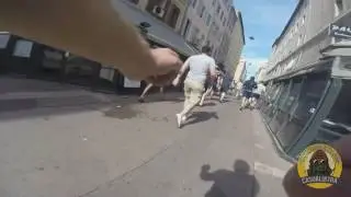 Russian hooligans attacking England fans filmed with a GoPro 11-06-2016