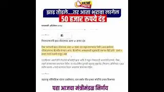 विनापरवानगी झाड तोडल्यास आता ५० हजार दंड | मंत्रीमंडळ निर्णय