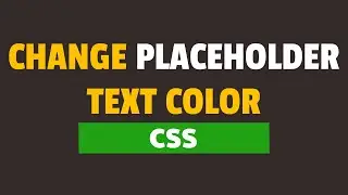 How to Change Placeholder Text Color in CSS