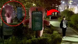 Giant Pink Bear Prank at Night | Scaring People in the Night