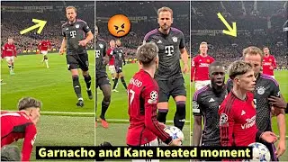 😡The moment Harry Kane got angry at Garnacho as he throw Coman to ad board