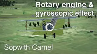 Rotary Engine & Gyroscopic Effect - Sopwith Camel (Real Time Recording)