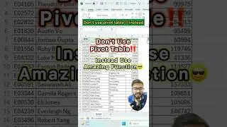 Don't use Pivot in Excel‼️Instead Use Amazing function 