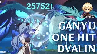 ONE SHOT LEVEL 90 DVALIN , GANYU GOD TIER ll GENSHIN IMPACT ll