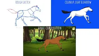 Horse Run Cycle 2D Animation Process | Horse Run Cycle Step By Step