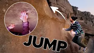 Bouldering or Parkour? Terrifying jump