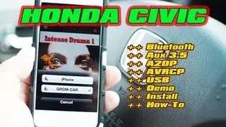 Honda Civic Bluetooth & Aux USB 3.5mm MP3 by AutoToys.com - Grom Audio