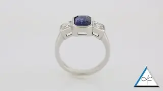 Blue Sapphire And Diamonds In Platinum Ring | Prakash Gems