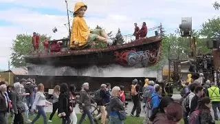 Giant puppets parade through Montreal