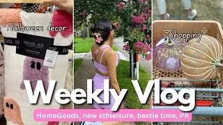 WEEKLY VLOG: Shopping at HomeGoods & TJ Maxx for Halloween decor, new athleisure, new skin care