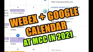 New Webex Login, Change Webex Site button, Subscribing to Maricopa Calendar, and booking Meetings.