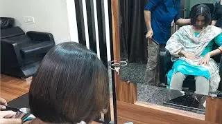 Indian wife Haircut | long to short bob haircut | women Haircut | #shorthair #bobhaircut #newlook