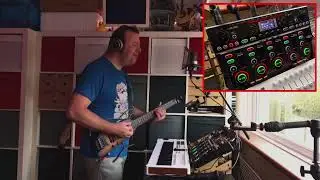 Playing with the Donner HUSH-X Guitar & Boss RC-505mkii