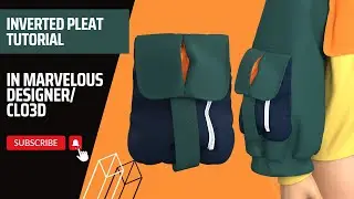 Inverted pleat Plus pocket tutorial in marvelous Designer or Clo3d just in 5 minutes
