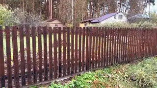 КАК покрасить забор отработкой/Я это сделала!