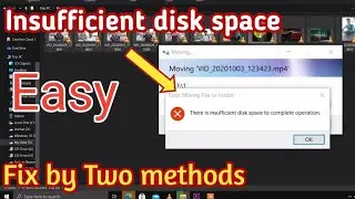 Fix There is insufficient disk space to complete operation.