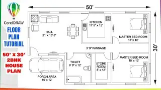 How to create a 50' x 30' Floor Plan in CorelDraw