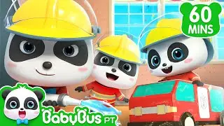 Pequenos Bombeiros 🚒🧑‍🚒👩‍🚒| 1 HORA DE BABYBUS BRASIL | Kiki e Miumiu | Músicas Infantis | Compilação