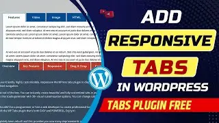 How to add responsive tabs in WordPress website | WordPress tabs plugin free
