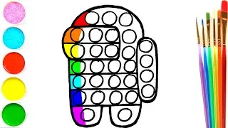 How to draw Among Us Pop It | POP IT DRAWING for kids | Как нарисовать Поп Ит Амонг Ас для детей
