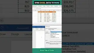 How to Sync Excel Data to Word file #excel #exceltips #msword #shorts #shortsfeed