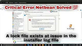 NetBeans 12.4 uninstalling Critical Error | A lock file exists at | issue in the installer log file