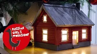 Tiny House made of scrap boards | Table Lamp