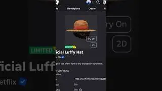 ( Limited UGC Item ) How To Get Official Luffy Hat ROBLOX ( 2024 ) DeanOfficial YT