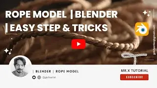 How to  Make a Rope model along a curve using   | Blender  | Mr. X Tutorial