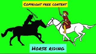 Green screen man riding horse 