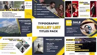 Typography Bullet List Titles Premiere Pro Templates