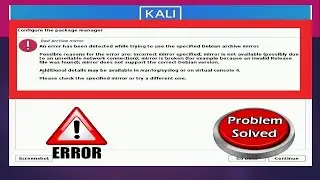 Error : Configure the package manager in kali Linux
