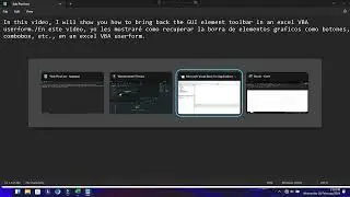 How to restore the GUI toolbox in an excel userform in VBA