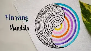 mandala art for beginners| yin Yang ☯️ | yin yang mandala art | rainbow mandala art | zentangle art