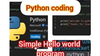 HelloWorld pythonCode with VisualStudio | Python Coding basic | python tutorial for beginners