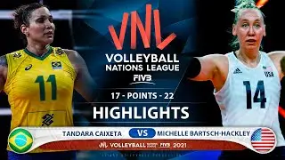 Final - Gold Match | Brazil vs USA | Tandara Caixeta vs Michelle Bartsch-Hackley | VNL 2021 (HD)