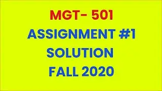 MGT501 Assignment 1 Solution Fall 2020 | MGT501 Assignment Solution 2020