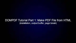 Make PDF File from HTML (installation, output buffer, page break) | DOMPDF Tutorial Part 1