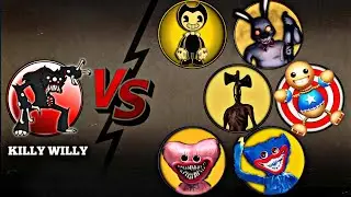 Killy Willy Vs Kissy Missy, Huggy Wuggy, Mr.Hopps, Bendy, The Buddy & Siren Head | Most Epic Video