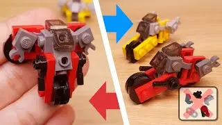 Micro Lego Brick Motorcycle Transformer Mech - Bikey v2 #lego #transformers