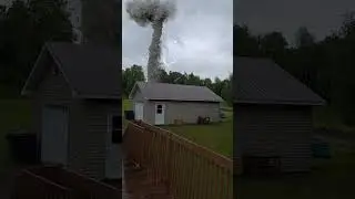 Small Tornado behind the farm house  #naturaldisaster #weather