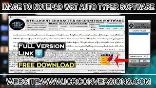 IMAGE TO NOTEPAD WRT AUTO TYPER SOFTWARE | NOTEPAD PLUS WRT AUTO TYPER SOFTWARE | ICR