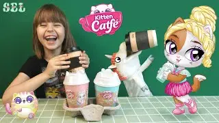 Волшебный единорог Жора и Кошечки в кофейных стаканах Сюрпризы Kitten Catfe