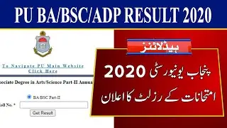 Punjab University Results | PU BA BSc ADP Result 2020 |PU BA BSc Result 2020- How to Check PU Result