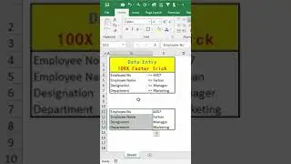 Data Entry 100X faster Trick in Excel - #shorts #msexcel #excel