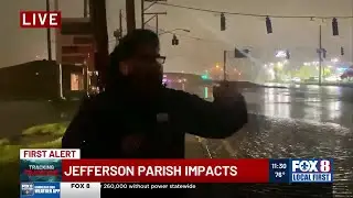 Darkened Kenner roadways flooded in wake of Hurricane Francine