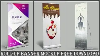 Roll Up Banner Mockup Free Download || Nitesh GFX ||