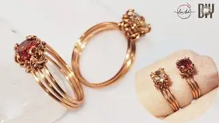 How to make prong ring | faceted gemstones | easy DIY jewelry with wire 1050